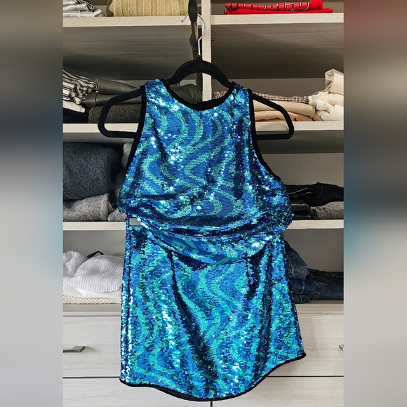 Blue sequin Zara outfit New - Picture 1 of 5